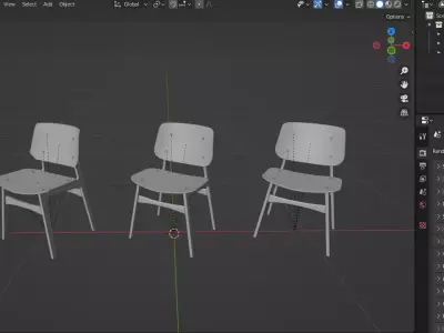 Low Poly Modern Wooden Dining Chair Free low-poly 3D model