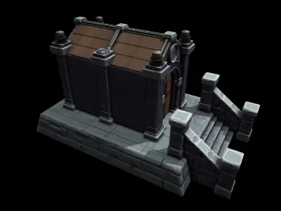 Low Poly Crypt - Stylized Low-poly 3D model