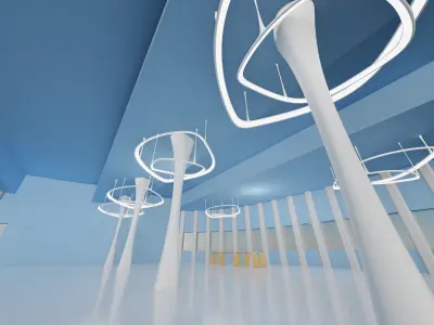 Futuristic exhibition interior ART GALLERY 3D 3D model