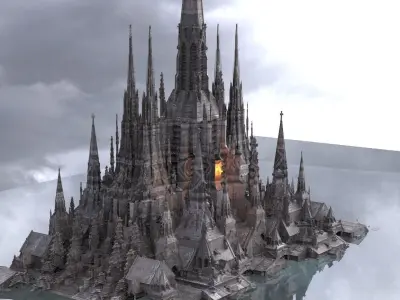 Dark Fantasy City Art Deco Horror Pirates 3D model