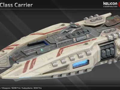Valen Class Carrier Low-poly 3D model