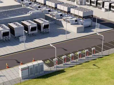  Data Center With Interior and Landscape 