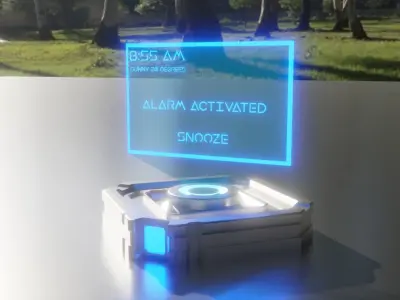 Sc-Fi Holographic Projector - Customizable Screen 3D Model 3D model