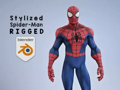 Stylized Spider-man rigged 3D model