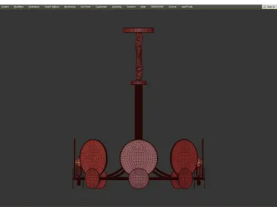 RACHEL chandelier in brass and marble Low-poly 3D model
