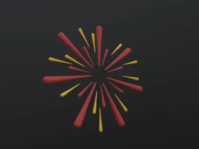 Fireworks 3D Model Low-poly 3D model