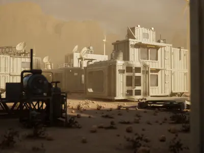 Modular Sci-Fi Container Pack Low-poly 3D model