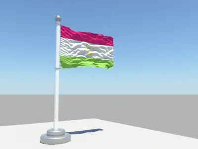 Tajikistan flag 3D model