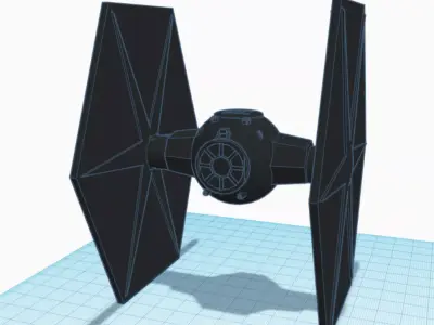 Low-Poly Tie Fighter 3D print model