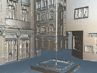 Art nouveau vs Brutalism photogrammetry raw scan 3D model