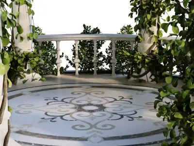 Garden Gazebo set 922 Low-poly 3D model