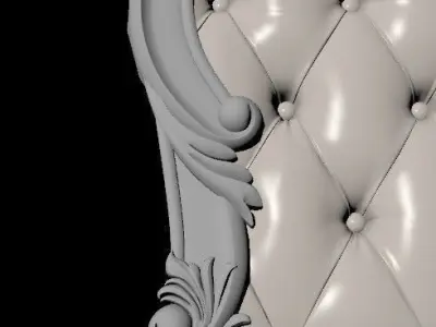 bed headboard 3D model 12