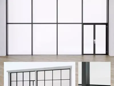 Panoramic glazing Stained glass 8 Low-poly 3D model