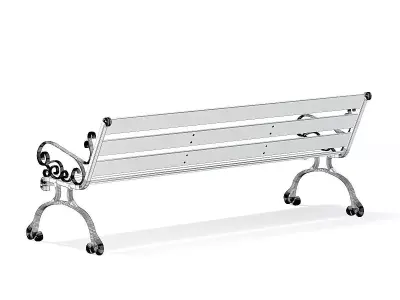 Garden Bench 3D Model 3D model