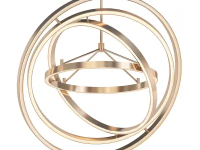 Cassini circular pendant light in gold 3D model