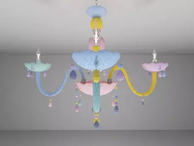 Colorful Crystal Chandelier 3D model