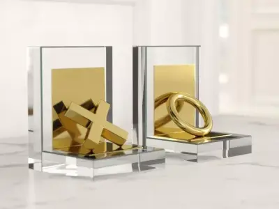 Modern Contemporary Bookends 3D model