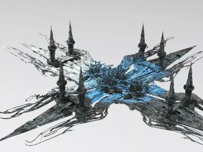 Deep Sea Orchid array 1 Low-poly 3D model