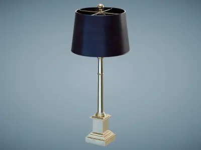 Brass Table Lamp Low-poly 3D model