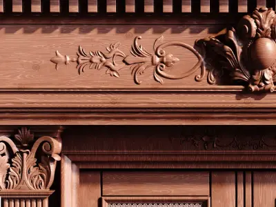 Decorative Wood Door 927 Low-poly 3D model