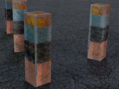 Road Traffic Poles Free low-poly 3D model