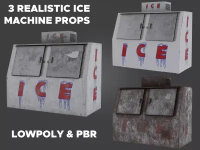 3 Ice Vending Machine - Realistic PBR Low-poly 3D model
