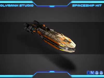 PolyBank Spaceship N06 Low-poly 3D model