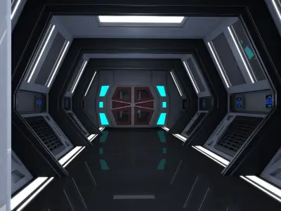 Sci Fi Corridor 3D model 25