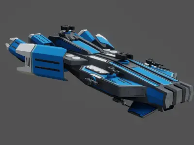 Sci-Fi  Space Ship StarMaster - LowPoly - PBR - GameReady Low-poly 3D model
