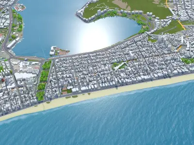 Ipanema Brazil Low-poly 3D model