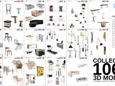 Furniture Library Collection - 1062 Models 3D Model Pack
