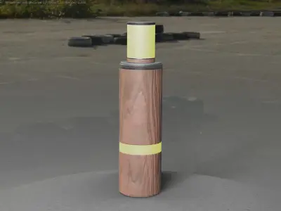 Wooden pillar of light 6 - Street-Light Set-9 Low-Poly  Low-poly 3D model