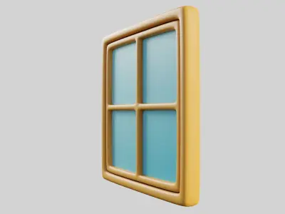 Cartoon Window 1a Free low-poly 3D model