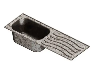 Rusty Kitchen Sink Drainboard 3D model