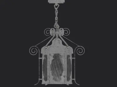 a Lamp pendant light with ornate design Low-poly 3D model