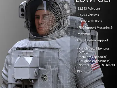 CS05 Space Suit LITE VERSION Low-poly 3D model