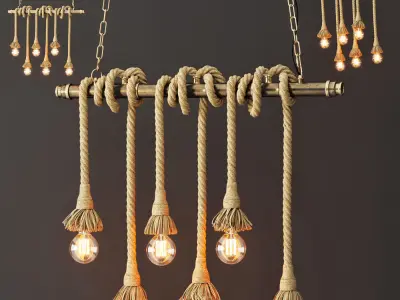 Loft style pendant lamp 6 3D model