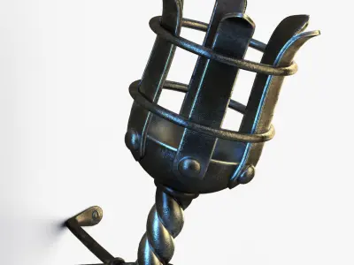 Medieval Torch 2 Low-poly 3D model