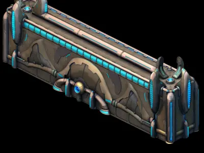 Different dimension - building - wall 05 3D model