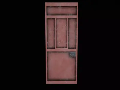 Industrial Service Metal Door with Frame Low-poly 3D model