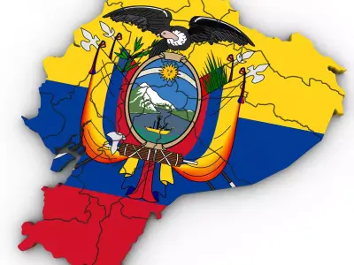 3d Political Map of Ecuador 3D model 3D model