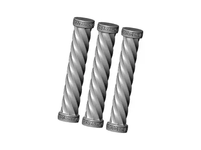 Twisted greek key model making miniature pillar columns 3D print model