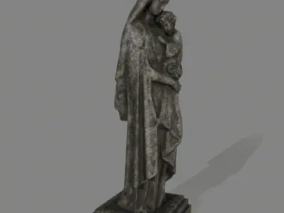 Woman  Statue Low-poly 3D model