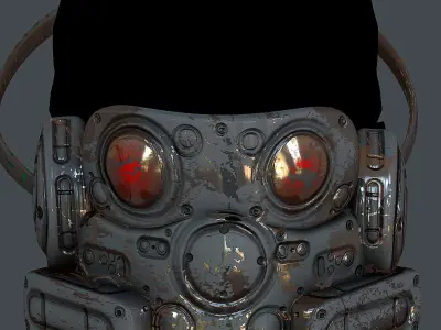 Gas mask helmet 3d model scifi Low-poly Low-poly  Low-poly 3D model order