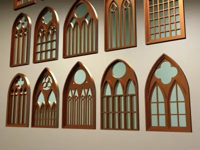 Gothic Windows Collections 3D model