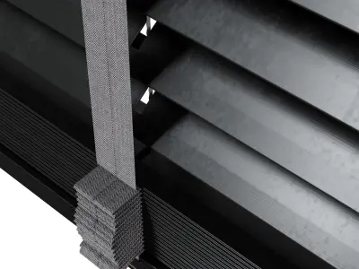 Metal Blinds black 1500 in 35mm v2 Low-poly 3D model