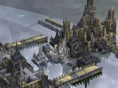 Ancient Babylonian Golden City kit bash 2 3D model