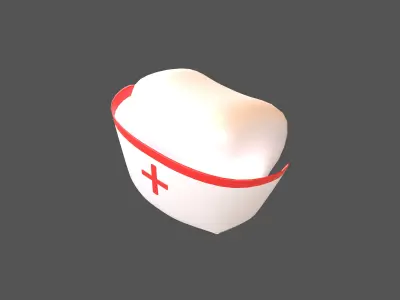 Nurse Hat v2 002 Low-poly 3D model