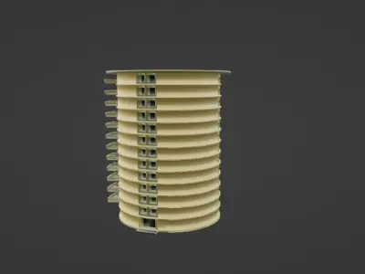 Modern Circular Apartment Building  High-Rise 3D Model Low-poly 3D model