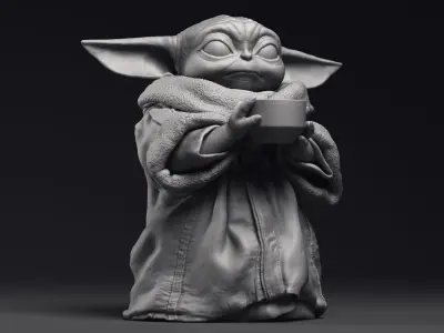 GROGU Baby Yoda bowl Printable 3D Model 3D print model